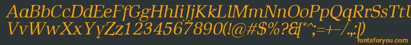 RustikaItalic Font – Orange Fonts on Black Background