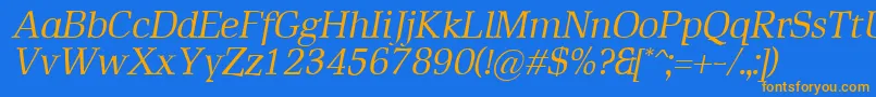 RustikaItalic Font – Orange Fonts on Blue Background