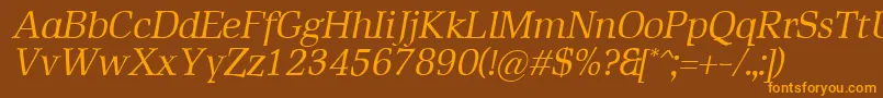 RustikaItalic Font – Orange Fonts on Brown Background