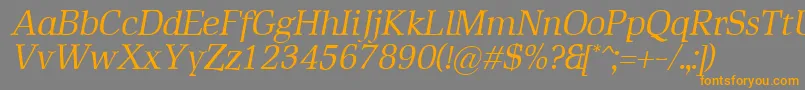 RustikaItalic Font – Orange Fonts on Gray Background