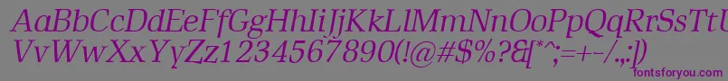 RustikaItalic Font – Purple Fonts on Gray Background