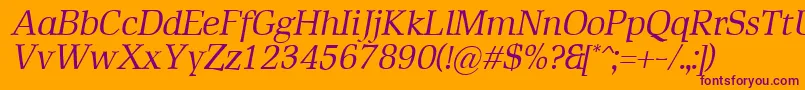 RustikaItalic Font – Purple Fonts on Orange Background