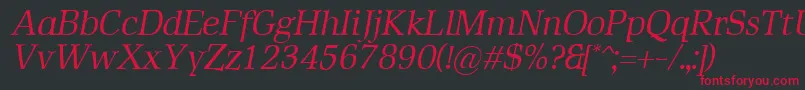 RustikaItalic Font – Red Fonts on Black Background