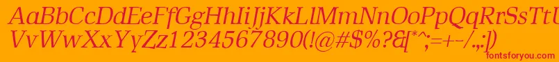 RustikaItalic Font – Red Fonts on Orange Background