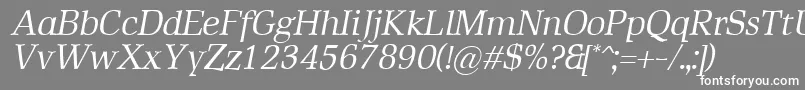 RustikaItalic Font – White Fonts on Gray Background