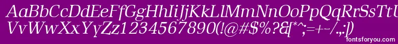 RustikaItalic Font – White Fonts on Purple Background