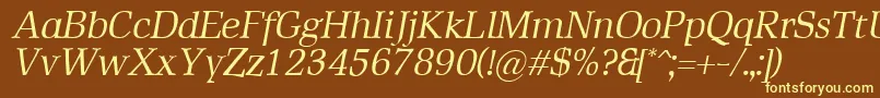 RustikaItalic Font – Yellow Fonts on Brown Background