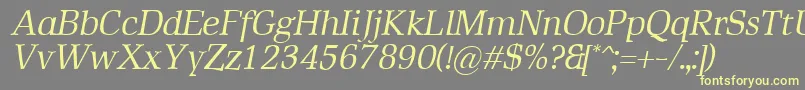 RustikaItalic Font – Yellow Fonts on Gray Background