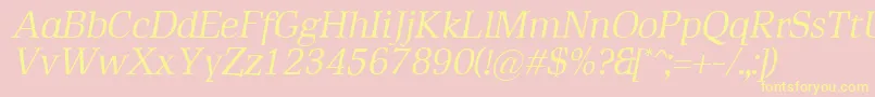 RustikaItalic Font – Yellow Fonts on Pink Background