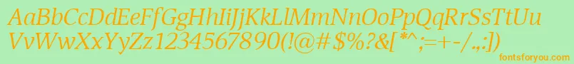 DevinItalic Font – Orange Fonts on Green Background
