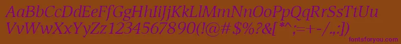 DevinItalic Font – Purple Fonts on Brown Background