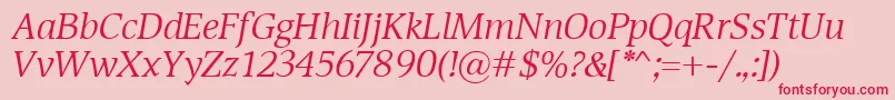 DevinItalic Font – Red Fonts on Pink Background
