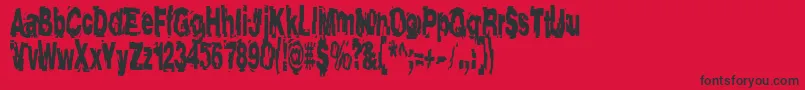 Aftershock Font – Black Fonts on Red Background