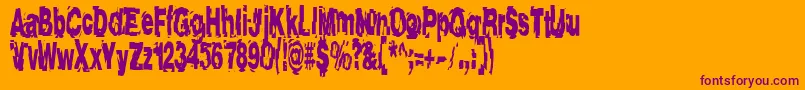Aftershock Font – Purple Fonts on Orange Background