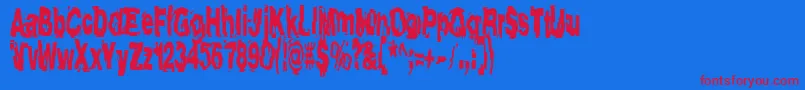 Aftershock Font – Red Fonts on Blue Background
