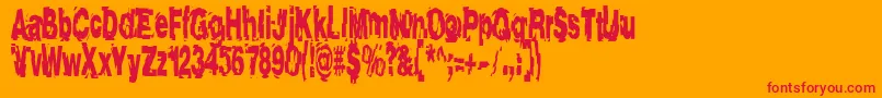 Aftershock-Schriftart – Rote Schriften auf orangefarbenem Hintergrund