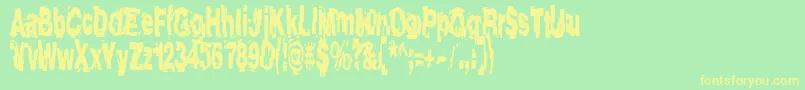 Aftershock Font – Yellow Fonts on Green Background