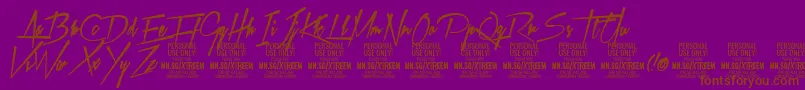 XtreemfatPersonalUse-Schriftart – Braune Schriften auf violettem Hintergrund