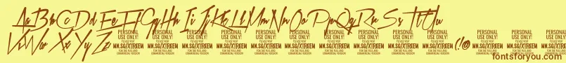 XtreemfatPersonalUse Font – Brown Fonts on Yellow Background