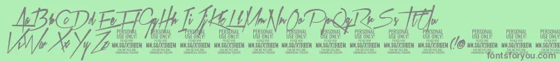 XtreemfatPersonalUse Font – Gray Fonts on Green Background