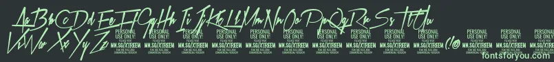 XtreemfatPersonalUse Font – Green Fonts on Black Background