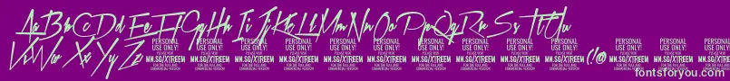 XtreemfatPersonalUse Font – Green Fonts on Purple Background