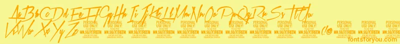 XtreemfatPersonalUse Font – Orange Fonts on Yellow Background