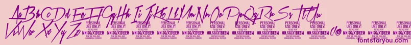 XtreemfatPersonalUse Font – Purple Fonts on Pink Background