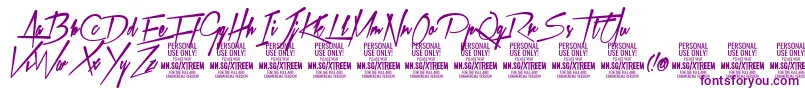 フォントXtreemfatPersonalUse – 紫色のフォント