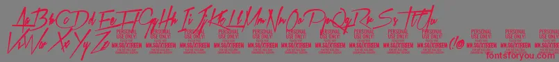 Czcionka XtreemfatPersonalUse – czerwone czcionki na szarym tle