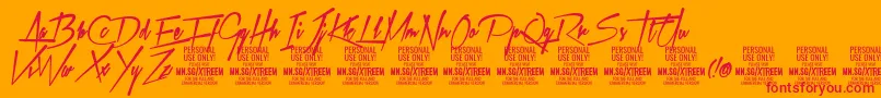 XtreemfatPersonalUse Font – Red Fonts on Orange Background