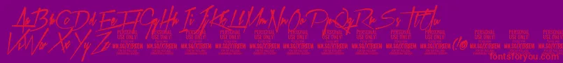 XtreemfatPersonalUse Font – Red Fonts on Purple Background