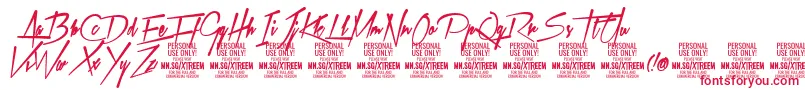 XtreemfatPersonalUse Font – Red Fonts on White Background