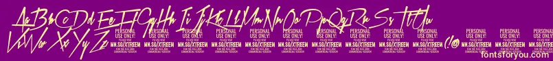 XtreemfatPersonalUse Font – Yellow Fonts on Purple Background