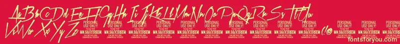 XtreemfatPersonalUse Font – Yellow Fonts on Red Background