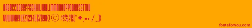 Шрифт Dsnarxc – красные шрифты на оранжевом фоне