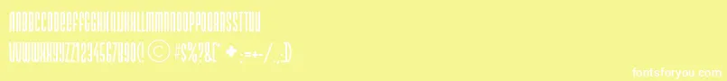 Fonte Dsnarxc – fontes brancas em um fundo amarelo