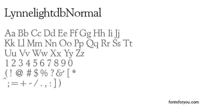 LynnelightdbNormal font – alphabet, numbers, special characters