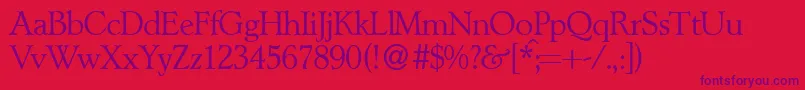 Weitere Informationen zur LynnelightdbNormal-Schriftart LynnelightdbNormal-Schriftart – Violette Schriften auf rotem Hintergrund
