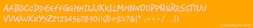 RomyCaps Font – Pink Fonts on Orange Background