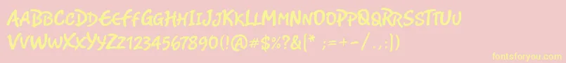 RomyCaps Font – Yellow Fonts on Pink Background