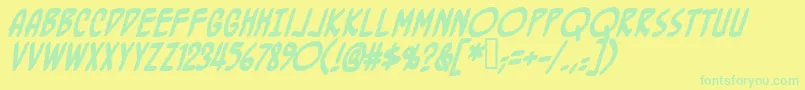 Bottrbb Font – Green Fonts on Yellow Background