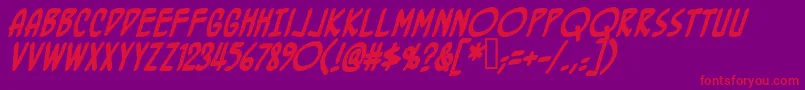 Bottrbb Font – Red Fonts on Purple Background