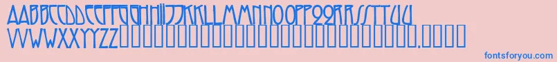 TrilliumcapssskBold Font – Blue Fonts on Pink Background