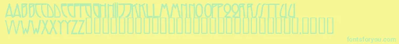 TrilliumcapssskBold-Schriftart – Grüne Schriften auf gelbem Hintergrund