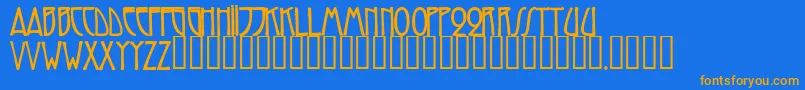 TrilliumcapssskBold Font – Orange Fonts on Blue Background