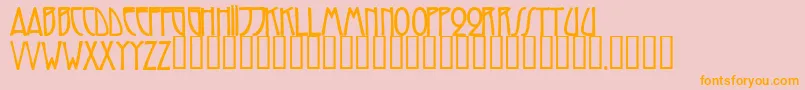 Fonte TrilliumcapssskBold – fontes laranjas em um fundo rosa