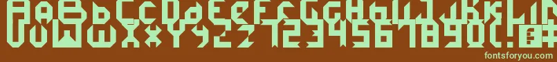 IceDemon-fontti – vihreät fontit ruskealla taustalla
