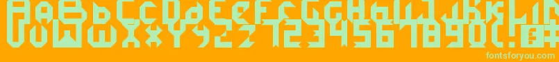 IceDemon-Schriftart – Grüne Schriften auf orangefarbenem Hintergrund