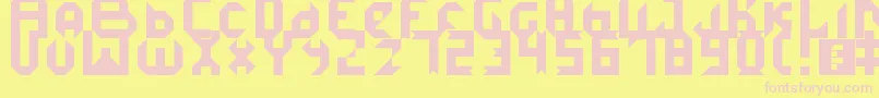 IceDemon-fontti – vaaleanpunaiset fontit keltaisella taustalla